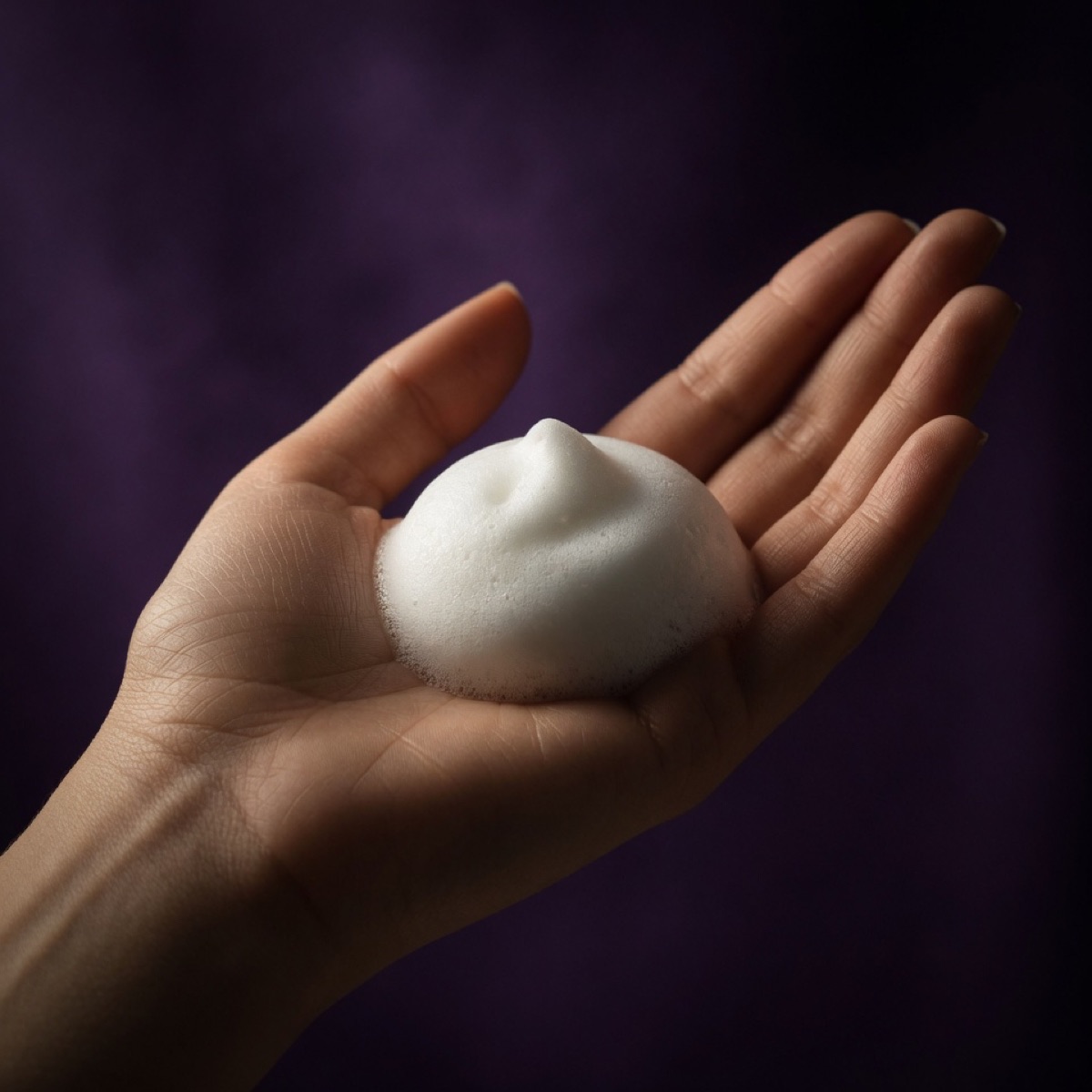Dose di mousse TRICOYAL sul palmo della mano